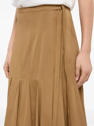 Another Tomorrow Panel Wrap Skirt In 中性色