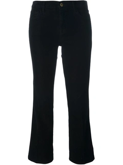 J Brand 'selena' Frayed Crop Jeans (black Bastille)