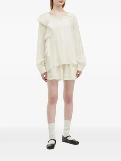 B+ab Ruffle-detail Blouse And Shorts Set In 中性色