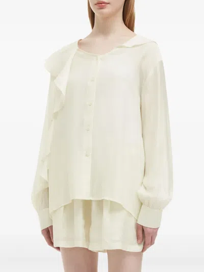 B+ab Ruffle-detail Blouse And Shorts Set In 中性色