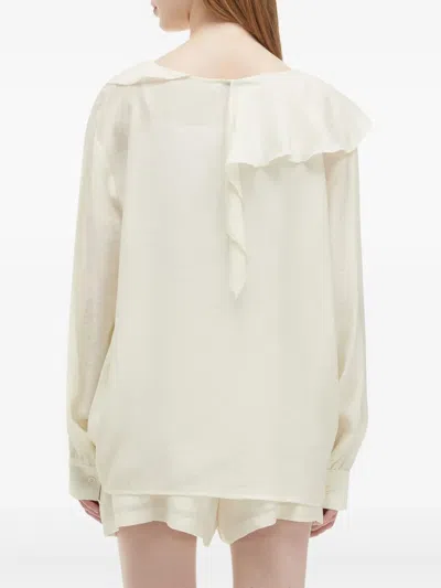 B+ab Ruffle-detail Blouse And Shorts Set In 中性色