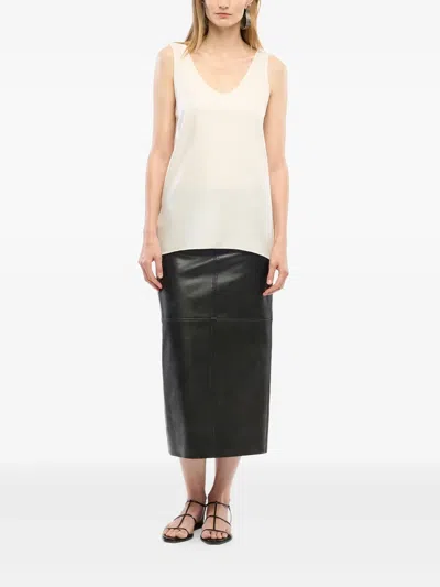 Another Tomorrow Silk Tank Top In Nude