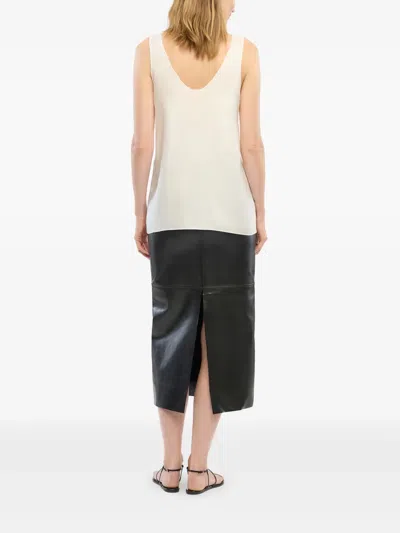 Another Tomorrow Silk Tank Top In Nude