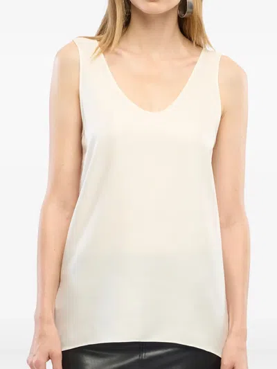 Another Tomorrow Silk Tank Top In Nude
