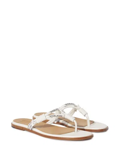Off-white Shoelace Flat Sandal In White