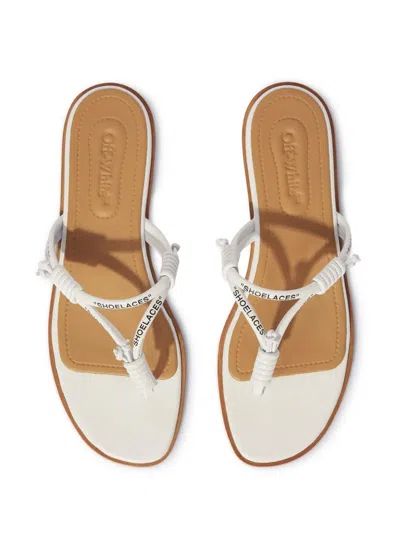 Off-white Shoelace Flat Sandal In White