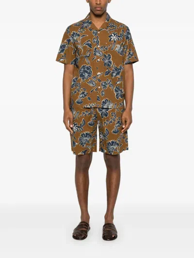 Universal Works Shorts Mit Blumen-print In Braun