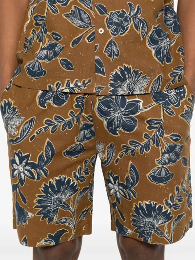 Universal Works Shorts Mit Blumen-print In Braun