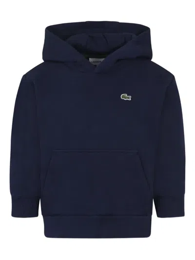 Lacoste Logo Hoodie In Blau