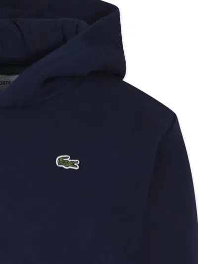 Lacoste Logo Hoodie In Blau