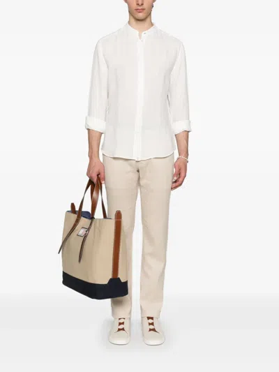 Peuterey Linen Shirt In Weiss