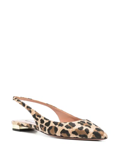 Aquazzura Purist Sling Flat In Natural In Nude