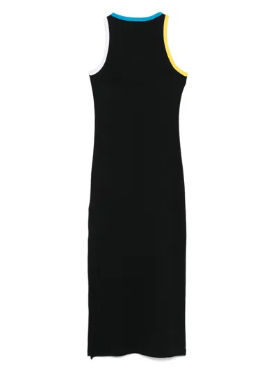 Msgm Ribbed Dress With Applications In Schwarz