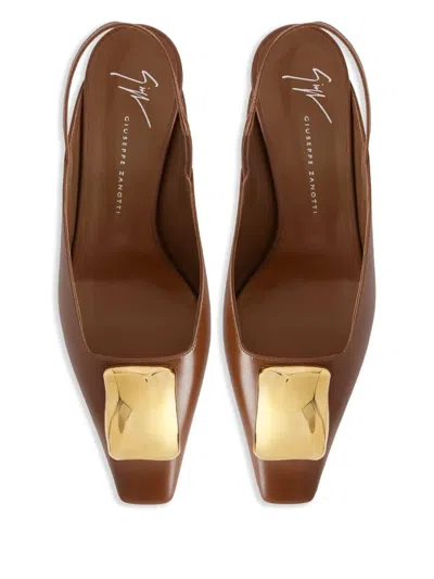 Giuseppe Zanotti 45mm Brendha Stone Pumps In Braun