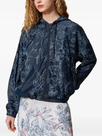 Twinset Printed Jacket In Blau