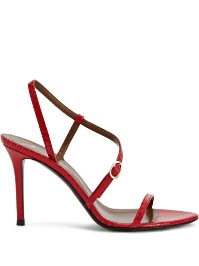 Giuseppe Zanotti Snakeskin Ankle Strap Stiletto Sandals In Rossetto