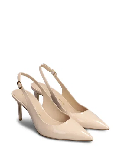 Stuart Weitzman Stuart Power Slgbk 7 Pumps In Beige Patent Leather In Nude