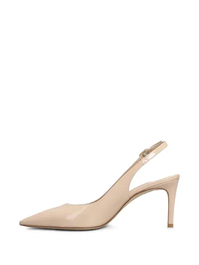 Stuart Weitzman Stuart Power Slgbk 7 Pumps In Beige Patent Leather In Nude