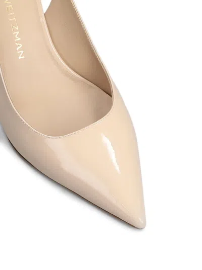 Stuart Weitzman Stuart Power Slgbk 7 Pumps In Beige Patent Leather In Nude