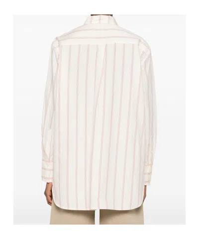Totême Toteme Striped Cotton Shirt In Beige