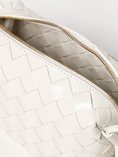 Bottega Veneta Womens White Candy Loop Micro Intrecciato Leather Cross-body Bag