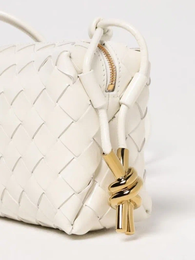Bottega Veneta Womens White Candy Loop Micro Intrecciato Leather Cross-body Bag