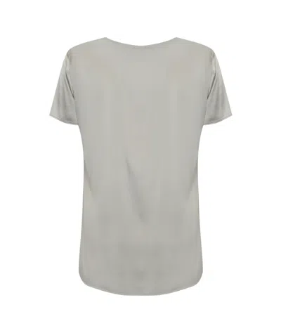 Max Mara Cortona Blouse In Silk Satin In Gray