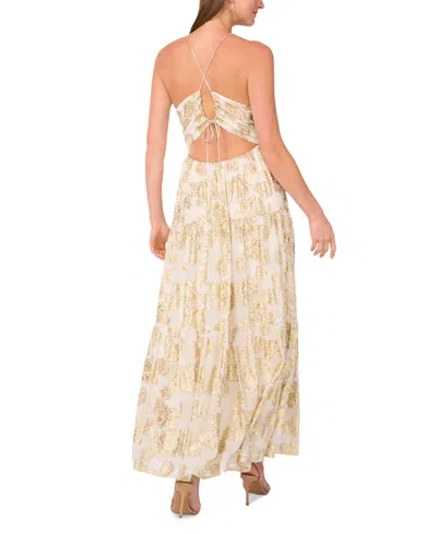 Parker Women's The Liora Metallic Print Sleeveless Maxi Dress In Soft Cream