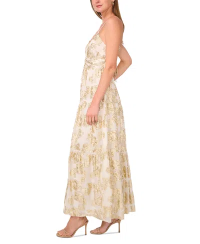 Parker Women's The Liora Metallic Print Sleeveless Maxi Dress In Soft Cream