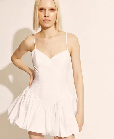 Bardot Oria Bubble Hem Satin Minidress In White