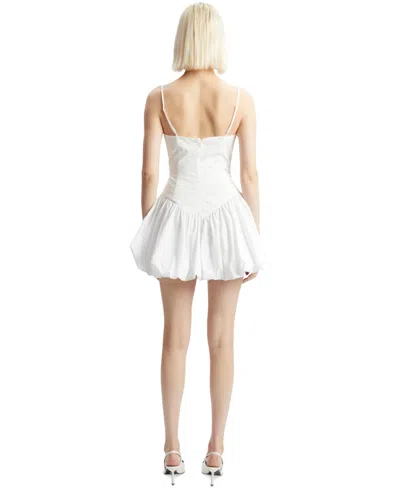 Bardot Oria Bubble Hem Satin Minidress In White