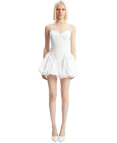 Bardot Oria Bubble Hem Satin Minidress In White