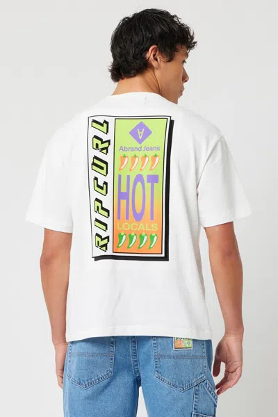 Abrand Rip Curl Hot Locals Tee White In Neutral