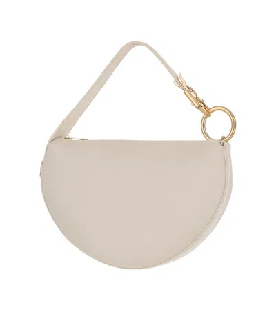 Burberry Ivory Leather Knight Arc Handbag In White