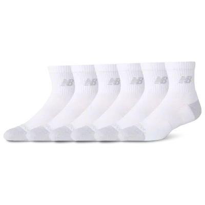 New Balance Active Cushion 6pk Quarter Sock White Size M In White