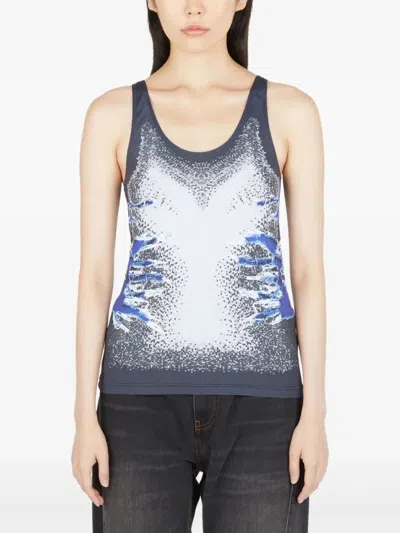Y/project Whisker Print Tank Top In Black