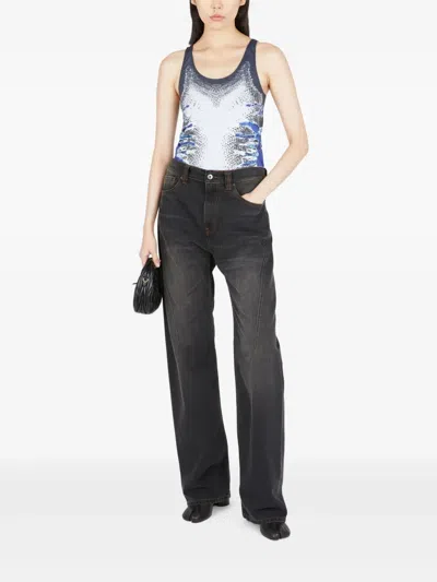 Y/project Whisker Print Tank Top In Black