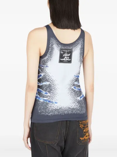 Y/project Whisker Print Tank Top In Black
