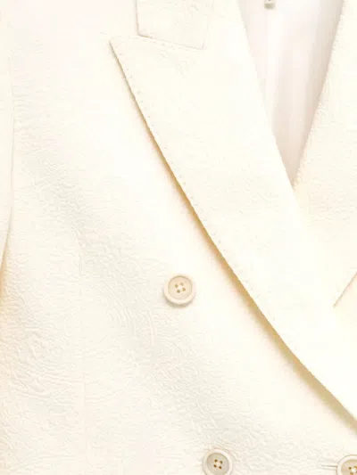 Chloé Double-breasted Wool-blend Longline Blazer In Neutrals