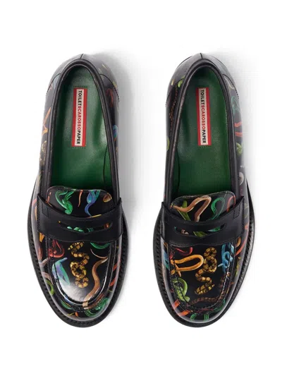 Scarosso Snakes Storm For Her Loafers In Black