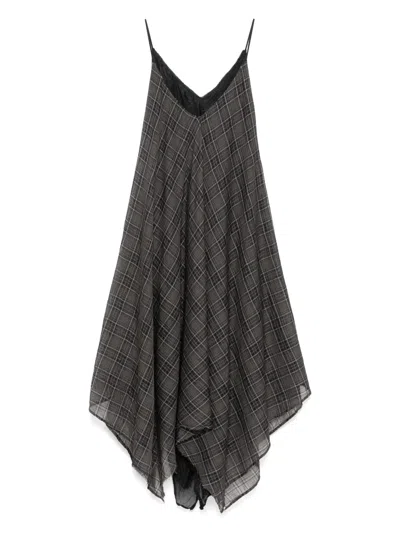 Marc Le Bihan Checked Dress In Grey