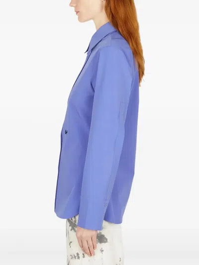 Eytys Lapel Long-sleeved Shirt In Blue