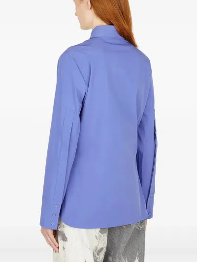Eytys Lapel Long-sleeved Shirt In Blue