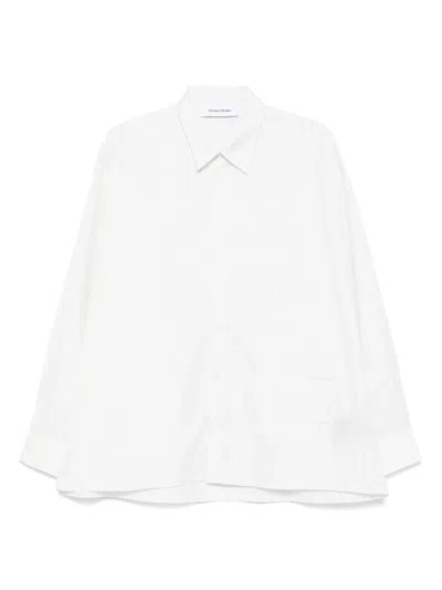 E字贴花条纹衬衫