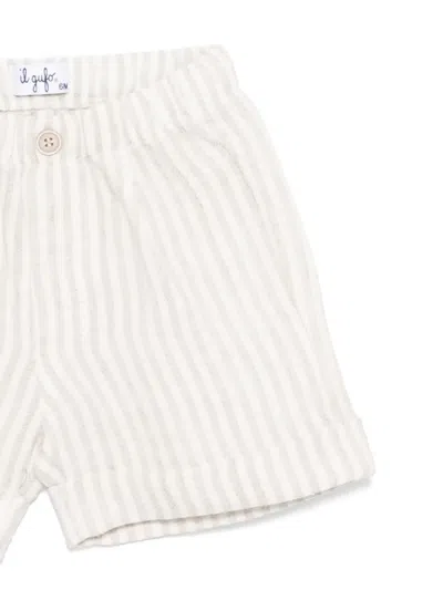 Il Gufo Linen Shorts Set In White