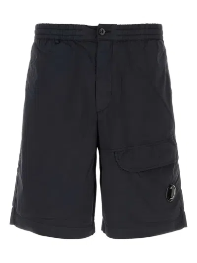 C.p. Company Tailored Cargo Shorts With Distinctive Pocket Details In Blue