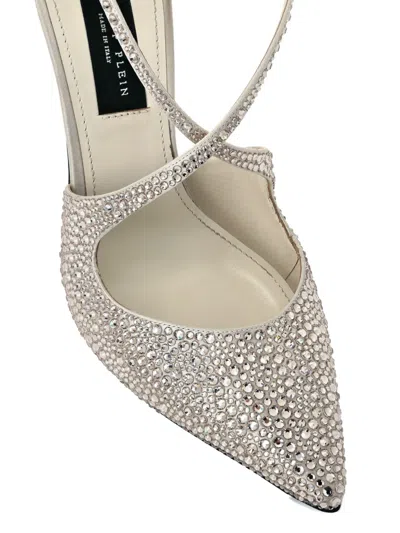 Philipp Plein 120mm Rhinestone-embellished Pumps In Neutrals