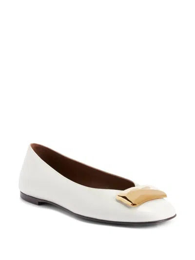 Giuseppe Zanotti Georgia Stone Ballet Flats In White