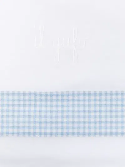 Il Gufo Checked-border Blanket In White