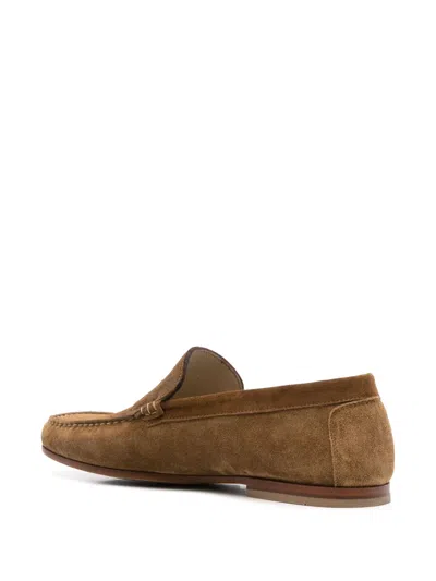 Stuart Weitzman Men's Brady Suede Penny Loafers In Brown